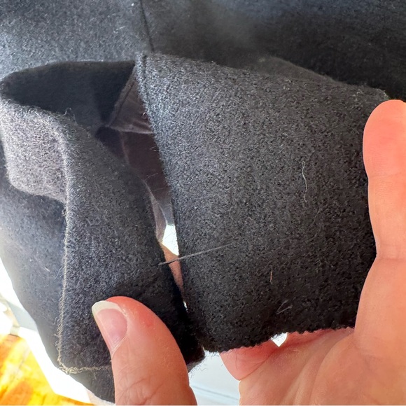 COS Boiled Wool Rounded Collar Zip Front A-Line Coat - Picture 8 of 8